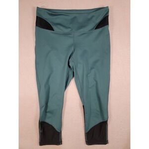 Z by Zella Women's Large Teal Black Mesh Panel High Waist Athletic Leggings